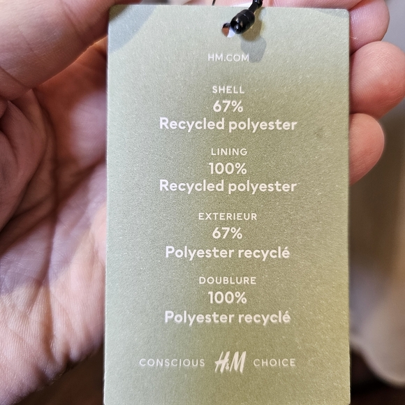 NWT H&M tan beige single breasted 1 button lined womens oversized blazer L US. - Picture 10 of 12